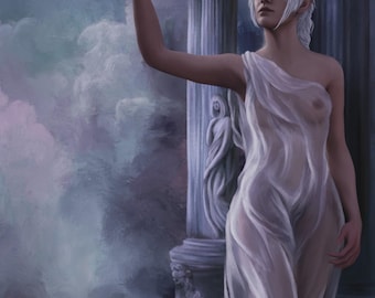 The moon maiden, Shadowheart from Baldurs Gate 3 inspired fanart print