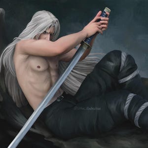 The Fallen Angel, Sephiroth from Final Fantasy VII inspired fanart print