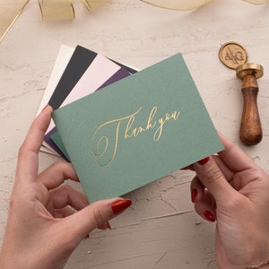 Thank You Cards with Gold Foil - Elegant Wedding Thank You Notes - Luxury Minimalist Wedding Stationery