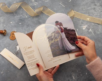 Photo Background for Acrylic Wedding Invitations — Personalized Back Design