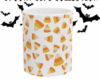 Candy Corn Mug, Funny Halloween Candy, Cozy Fall Drinkware
