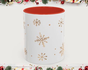 Winter Snowflake Mug, Christmas Mug, Festive Drinkware