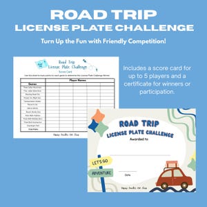 Road Trip Games for Kids: License Plate Activities (printable PDF ...