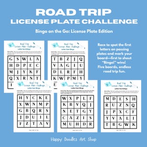 Road Trip Games for Kids: License Plate Activities (printable PDF ...