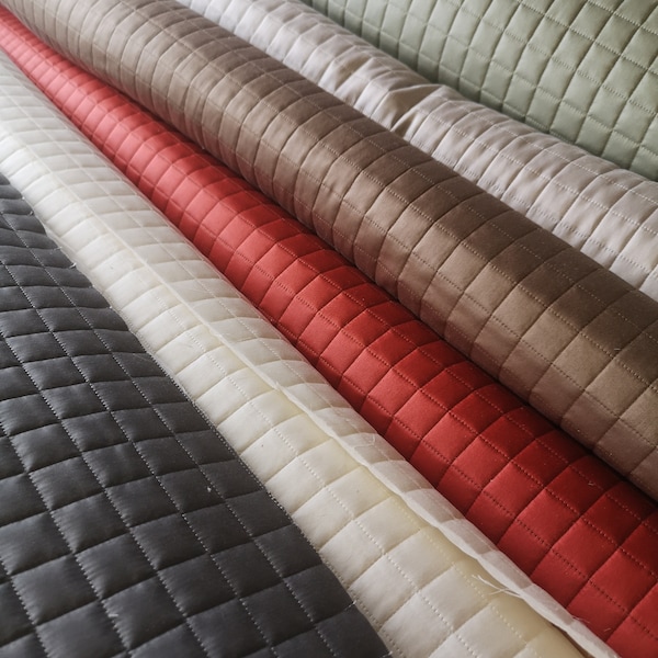 110" wide yard of  Assorted Colors of  Square Box Double Sided Quilted Fabric bolt sold by the yard
