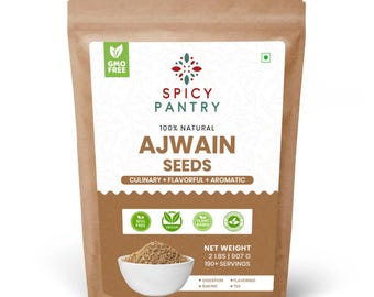 Sementes de Ajwain (Sementes de Carom) – Ajwain Natural Inteiro | Tempero Indiano para Culinária | Aroma Intenso | Ingrediente Único