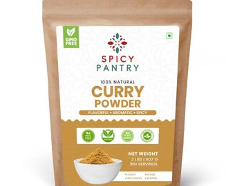 Pó de caril – Mistura de especiarias naturais para cozinhar | Tempero aromático de caril para legumes, arroz e caril