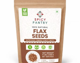 Flax Seeds Whole Natural | Single Ingredient Linseed for Cooking, Baking & Pantry Use