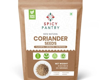 Sementes de coentro inteiras – Sementes de coentro naturais para cozinhar, conservas e misturas de especiarias | Especiaria fresca e aromática para a despensa
