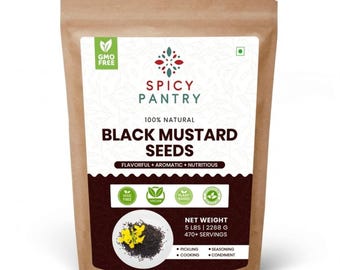 Sementes de Mostarda Preta Inteiras – Especiaria Natural de Ingrediente Único para Cozinhar, Temperar e Receitas Indianas | Despensa Apimentada