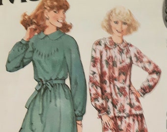 Vintage 70s McCalls 6297 UNCUT Misses Pullover Front Tucked Dress or Top and Skirt Sewing Pattern Size Small Bust 32.5-34