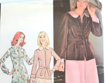 Vintage 70s McCalls 4717 UNCUT Misses Yoked Maxi Dress and Jacket Sewing Pattern Size 10 Bust 32.5