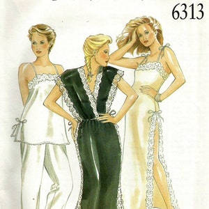 New Look 6313 UNCUT Misses Sleepwear, Slip Nightgown and Pajamas Sewing Pattern Size XS-L Bust 31.5-41.5