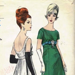 Vintage jaren 60 Vogue 5942 mist Empire-taille-avond- of cocktailjurk naaipatroon maat 10 buste 31