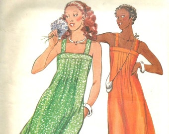 Vintage 70s Butterick 5355 Misses Camisole Sun Dress or Jumper with Square Neckline Sewing Pattern