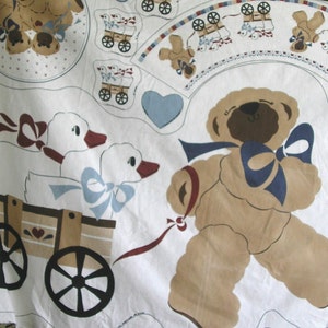 Vintage 80s Daisy Kingdom Teddy Bear Wall Hanging Fabric Panel for the Nursery image 3