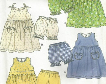 New Look 6767 UNCUT Toddler Girls Pinafore, Dress and Bloomers Sewing Pattern Size 1/2-4