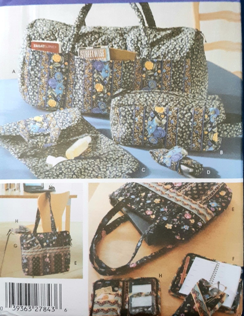 Simplicity 5025 UNCUT Vera Bradley Knock Off Duffle Bag, Tote Bag, PDA Case, Toiletry Bag Craft Sewing Pattern One Size image 1