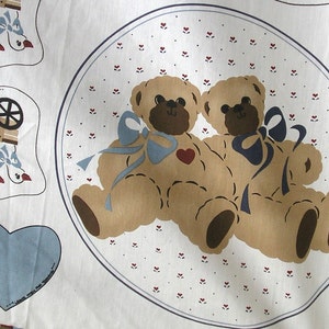 Vintage 80s Daisy Kingdom Teddy Bear Wall Hanging Fabric Panel for the Nursery image 4