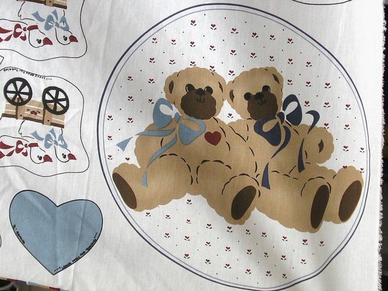 Vintage 80s Daisy Kingdom Teddy Bear Wall Hanging Fabric Panel for the Nursery image 4