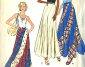 Vintage 70er Jahre Butterick 3557 UNCUT Misses Bias Wirbel Maxi Rock Schnittmuster Größe Taille 25