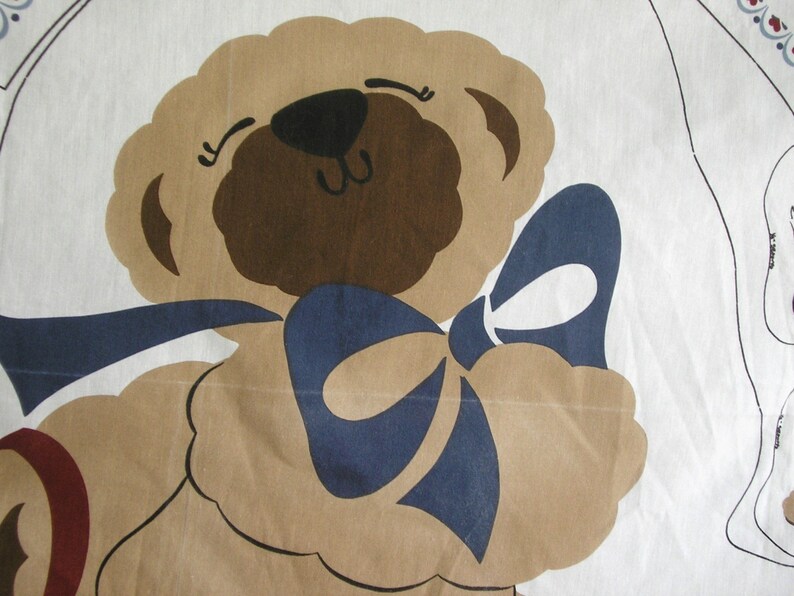 Vintage 80s Daisy Kingdom Teddy Bear Wall Hanging Fabric Panel for the Nursery image 2