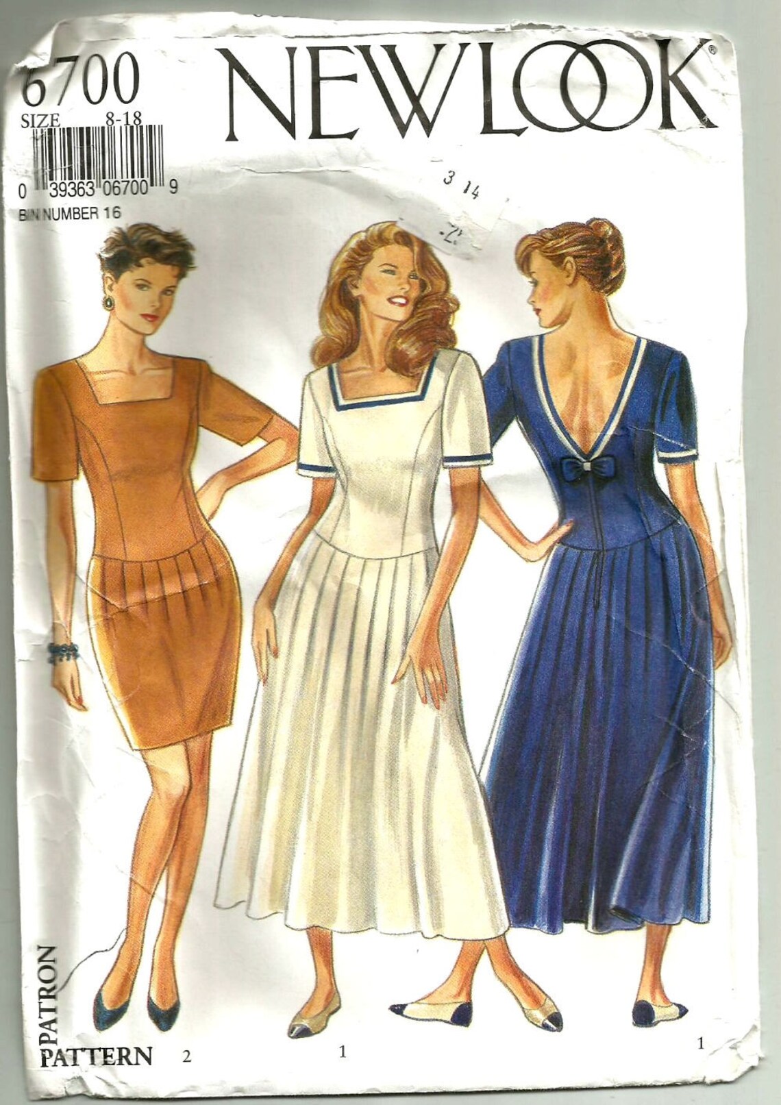 New Look 6700 UNCUT Misses Drop Waist Dress With Pleated Skirt - Etsy