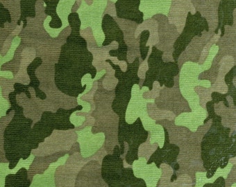 Olive Green Camouflage Baby Wale Corduroy - Sold by the Yard