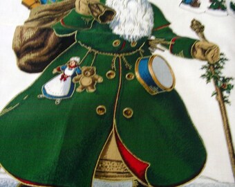 Olde Father Christmas VIP Craft Panel, Four Victorian Santa's  Applique Projects Fabric Panel