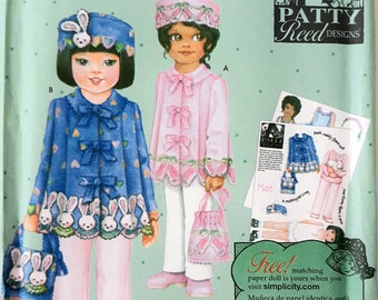 Simplicity 5147 UNCUT Patty Reed Toddler Girls Coat, Hat and Purse Sewing Pattern Sizes 3-6