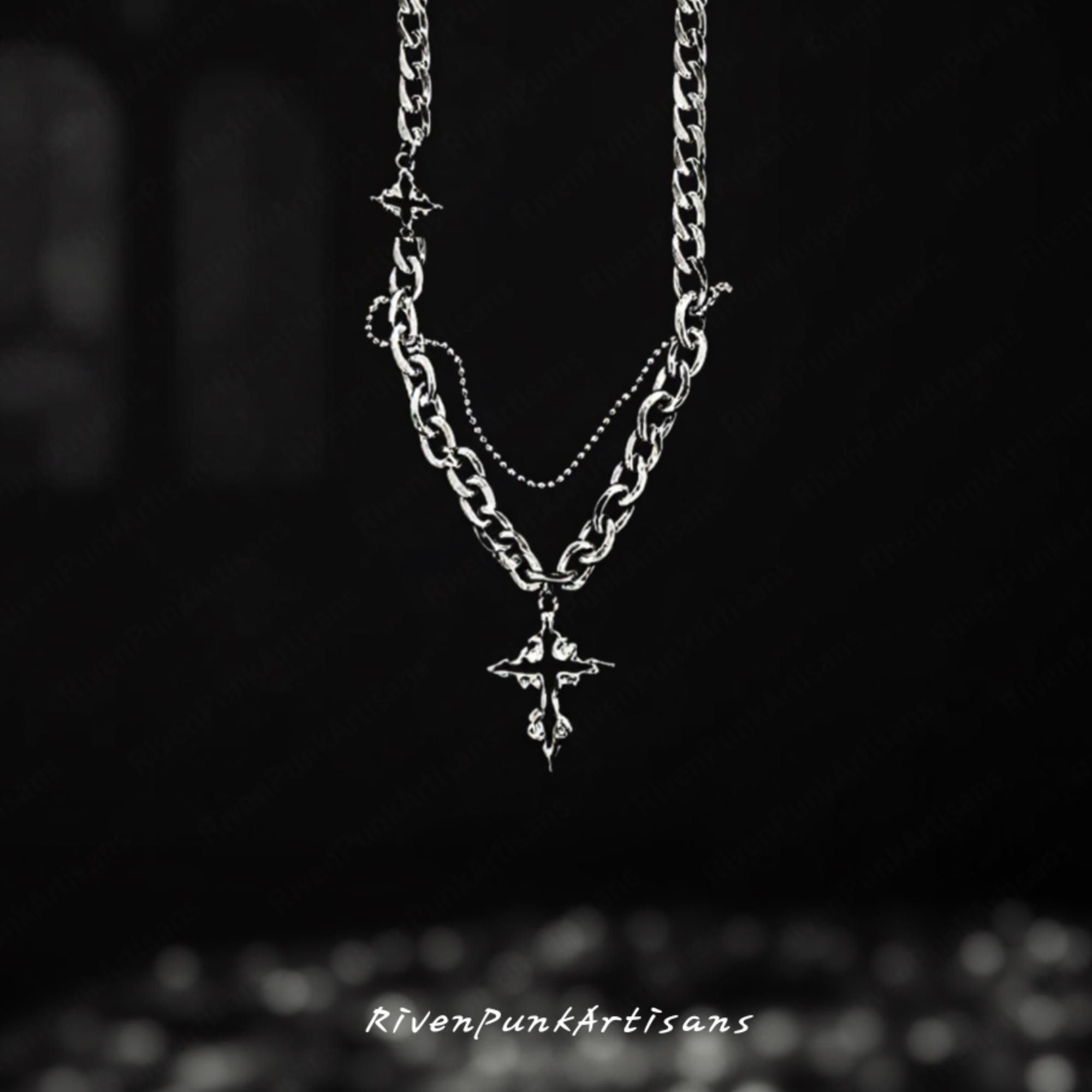 EDC Collar Cruzado De Acero De Titanio Para Exteriores, Herramientas