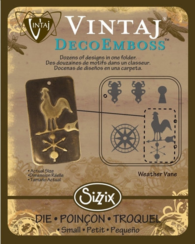 Weathervane Deco Emboss Folder by Sizzix and Vintaj Vintaj Etsy