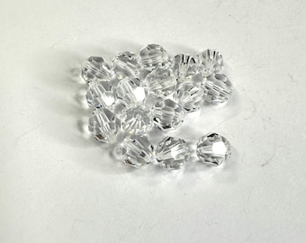 15pcs 8mm Swarovski Crystal Clear Round Crystal Beads