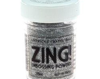 Silver Glitter finish Embossing Powder, Zing Embossing Powder, 1 oz Jar, Silver Embossing Powder