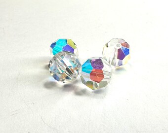 4pcs 10mm Swarovski Crystal Clear AB Round Crystal Beads