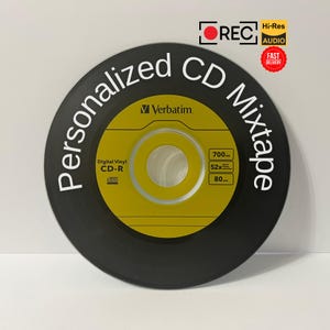 Personalisiertes CD Mixtape | Hallo-Res Audio Playlist | Bis zu 80 Min | Wird im Slim Case geliefert