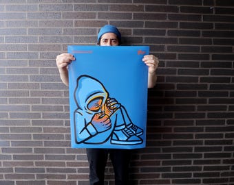 Smoke Break Art Print 18 x 24 inch - woonkamerprint - studioprint - illustratieposter