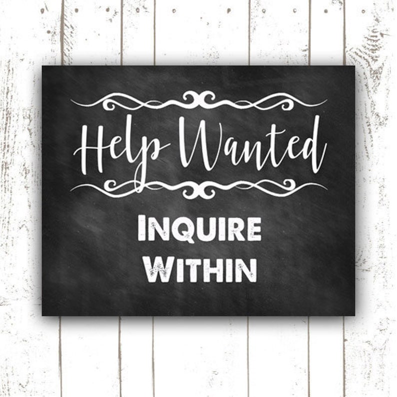 Help Wanted Printable Sign Help Wanted Sign Help Wanted - Etsy