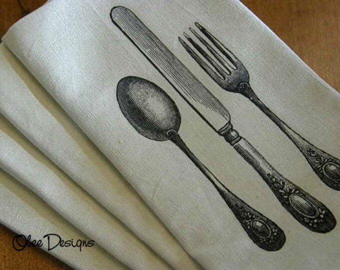 Set of 4 Soft Creamy Gold Cloth Napkins With Black Vintage Etsy