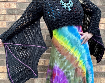 Crochet Bat Wing Top: Nightfall Top
