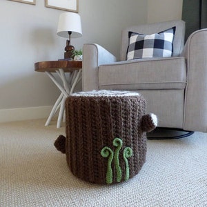 Crochet Pattern: Oak Stump Ottoman image 1