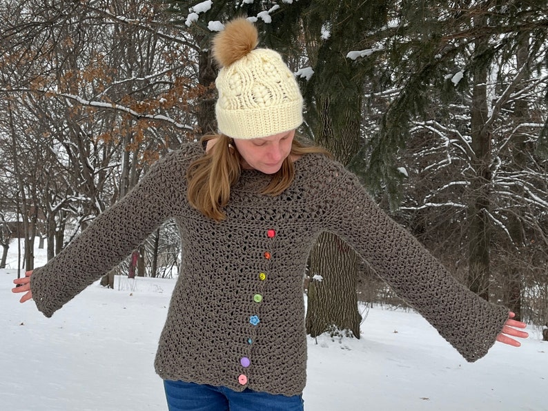 Crochet Sweater Pattern: Best Buttons Sweater image 9