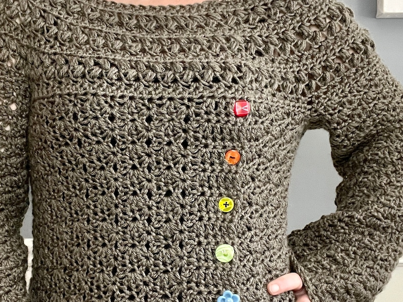 Crochet Sweater Pattern: Best Buttons Sweater image 7