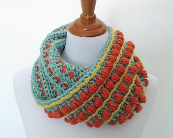 Patrón de bufanda tejida a crochet: bufanda de pastel de cumpleaños
