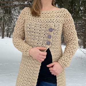 Crochet Sweater Pattern: Best Buttons Sweater image 1