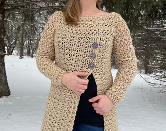 Crochet Sweater Pattern: Best Buttons Sweater