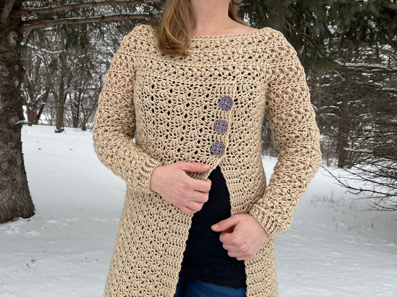 Crochet Sweater Pattern: Best Buttons Sweater image 1