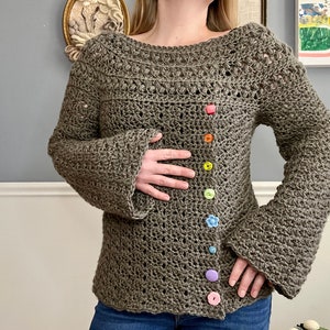 Crochet Sweater Pattern: Best Buttons Sweater image 6