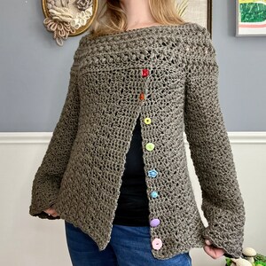 Crochet Sweater Pattern: Best Buttons Sweater image 3