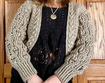 Crochet Cardigan Pattern: Meadowgrass Cardigan